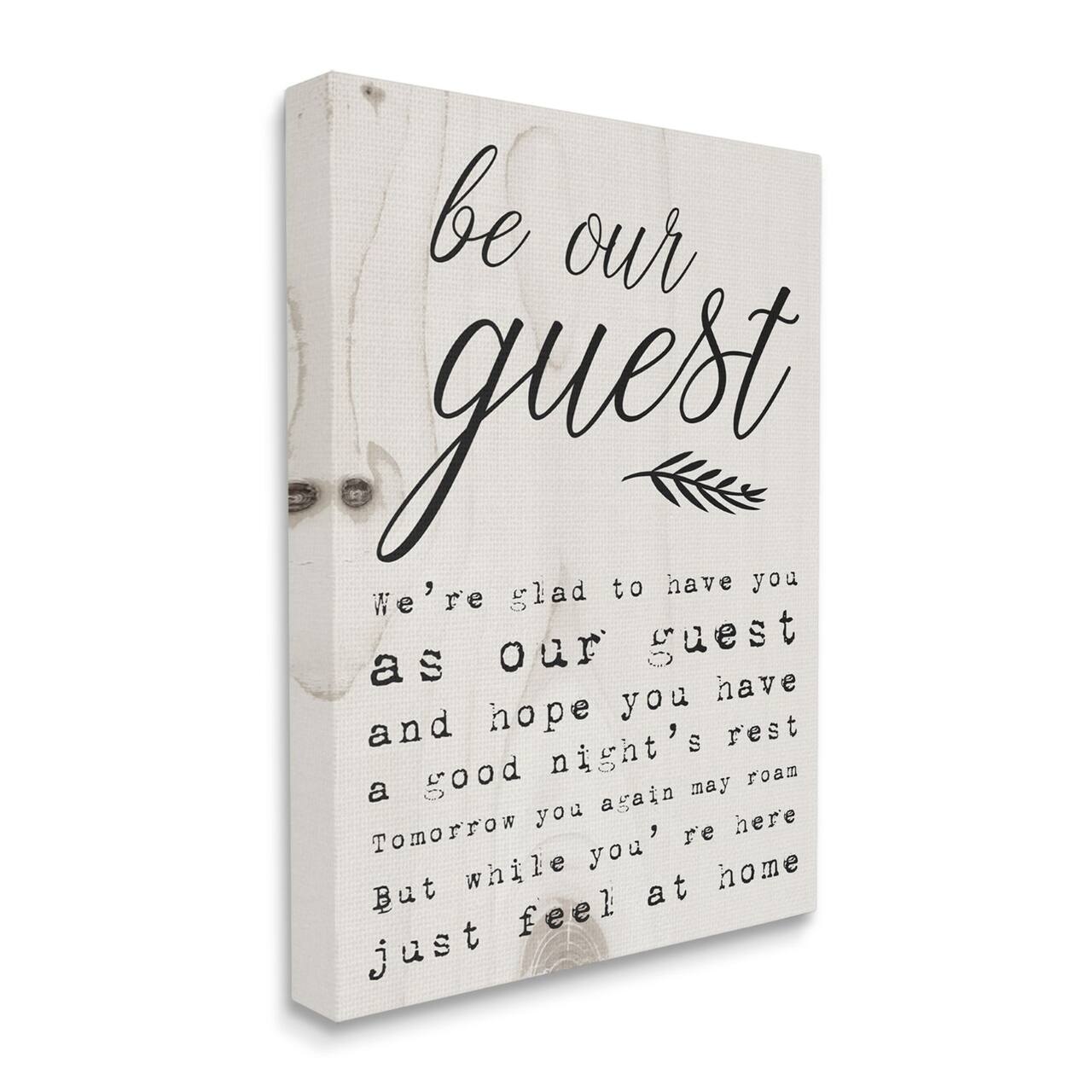 Stupell Industries Be Our Guest Poem Cursive Canvas Wall Art